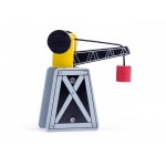 Set Trenulet din lemn Roller Coaster cu macara tunel si 130 de piese